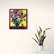 "Robin with Tulips" by Sandra Bryant, Glass Mosaic