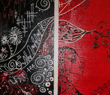 “INTROVERT In RED” By Shanta Monroe, Acrylic on Canvas