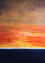 “Pebble Beach Sunset” By Laureen Weaver, Oil on Canvas