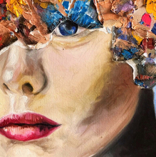 “Fever” By Galya Kerns, Oil and Fabric on Canvas  