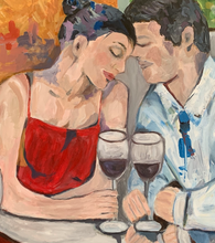 "Tete-a-Tete" By Bonnie Garvin, Acrylic on Canvas