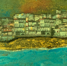 “Lisbon 2020” By Terenia Offenbacker, Mixed Media on Wood Panel