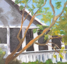 “Ninas Yard” By Jodi Pantuck, Oil on Board