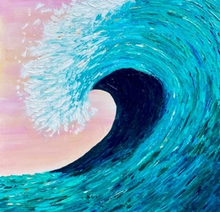 “Wave in Teal” By Shawn Towne, Acrylic on Canvas