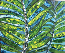 Magic Palms Leaves, by Madelaine Morel, Oleo with Spatule on Canvas