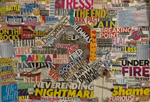 ”My Life Expectations VS My Reality No.3" By Toni Wood, Collage on Canvas