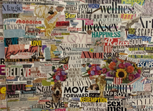 ”My Life Expectations VS My Reality” By Toni Wood, Collage on Canvas
