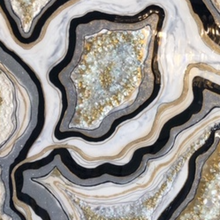 "Silver and Gold Elegance" by Karen Cain, Mixed Media on Birchwood Panels
