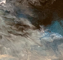 “Stormy Day” By Shelley Wilder, Resin, Acrylics, and Inks on Glass