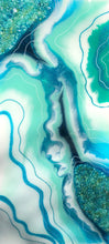 “Teal Dream” By Jennifer Burns, Labradorite Crystals On Canvas