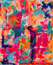“Tequila Sunrise” By Rachel Camilleri, Acrylic and Spray Paint on Canvas  