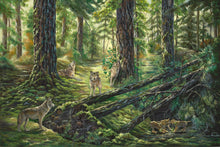"Wolves in the Forest" by Laura Curtin, Oils on Canvas