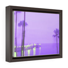 Palm Trees Pier Horizontal Framed Premium Gallery Wrap Canvas