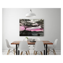 "Ciel en magenta aux Eloux" by Artbeige, Acrylic on Cotton Canvas