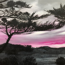 "Ciel en magenta aux Eloux" by Artbeige, Acrylic on Cotton Canvas
