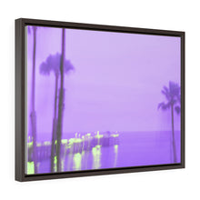 Palm Trees Pier Horizontal Framed Premium Gallery Wrap Canvas
