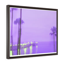 Palm Trees Pier Horizontal Framed Premium Gallery Wrap Canvas