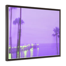 Palm Trees Pier Horizontal Framed Premium Gallery Wrap Canvas