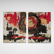 "Liar Liar"  Diptych by Carolyn Chingros, Acrylic on Canvas