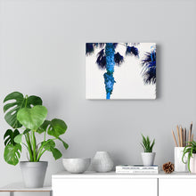 Palm Trees TV Blue Stretched Canvas