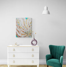 "Twirl Into The Light" by ChanMi Jung Pyles, Acrylic with Genuine Gold Leaf on Canvas