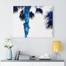 Palm Trees TV Blue Stretched Canvas