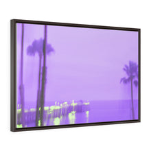 Palm Trees Pier Horizontal Framed Premium Gallery Wrap Canvas