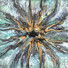 "Gold" By Farah Singer, Acrylic and Resin on Canvas