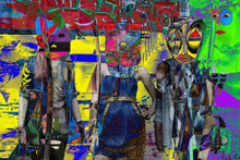 “Fashion Show On The Train” By Jennifer L. Gray, Phillip Johnson, Digital Print with Mixed Media