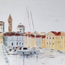"Ship in Harbor" by Olga Lavrova, Oil on Canvas
