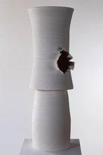 "Lamp with White Clay (Torn)" by Daniel Monroe, Ceramic Scuplture