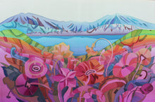 "Pink Poppies Valley" by Irina Dorofeeva, Hand-Painted Silk, 100% Natural Silk, Silk Dyes, Gutta Resist