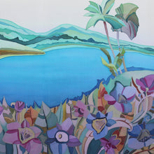 "Laguna Beach" by Irina Dorofeeva, Hand-Painted Silk, 100% Natural Silk, Silk Dyes, Gutta Resist