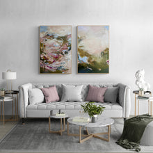 "Flowers  from Virgil" Diptych by Jennifer McHugh, Mixed Media on Canvas