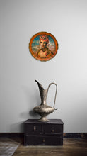 "Untitled" by Joshua Burbank, Mixed Media on Antique Paper Mache Tray
