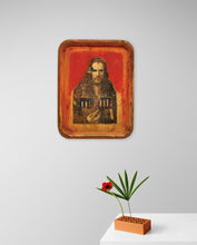 "TwentyEight" by Joshua Burbank, Mixed Media on Vintage Pressed Wood Tray