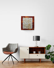 "Flaming Grapes" by Jean M. Judd, Hand Stitched Thread on Rust Pigmented Textile