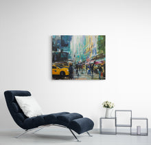 "Corner Saks 5th Ave W & 49th Street NYC" By Judith Dalozzo, Oils on Canvas