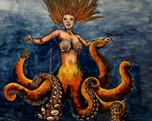 "Sea Witch" By Kim Winberry, Watercolor, India ink and Art Resin