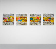 "No Time to Think" by Leroi Johnson, Four Piece, Oil and Acrylic on Canvas