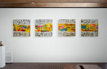 "No Time to Think" by Leroi Johnson, Four Piece, Oil and Acrylic on Canvas