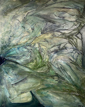 "Debris Afloat" Diptych by Pamela Fox Linton, Mixed Media on Canvas
