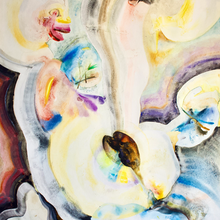 "Pregnancy" by Mateo Villacís Morales, Acrylic and Watercolor on Cardboard
