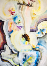 "Pregnancy" by Mateo Villacís Morales, Acrylic and Watercolor on Cardboard