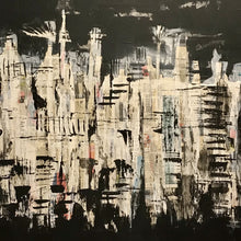 "Today's News" by Cindy Perkins, Acrylic and Collage on Canvas