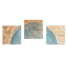 "Blue and White Moon" Triptych by Mimi Silverman, Oils on Wood Panel