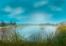 “Laguna Niguel Lake” by Eric Blue, Digital Print on Canvas