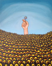 "Clover Bees" by Raquel Carlson, Acrylic on Canvas