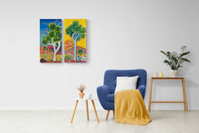 "Joshua Tree Blooms" Diptych by Rachel Houseman, Acrylic on Canvas