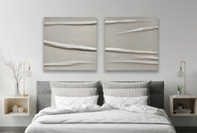 "Calm Diptych" by Roberta Ahrens, Cracked Linen Sculpture